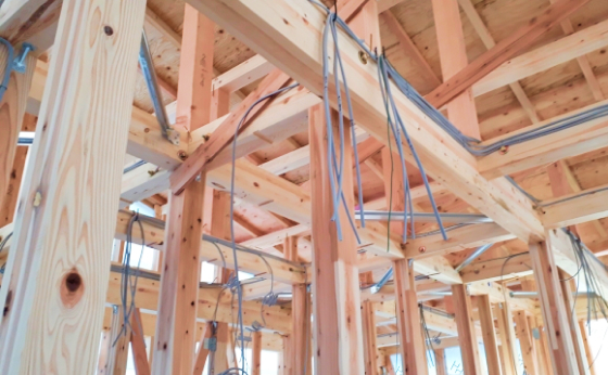 画像：木造建築の枠組み